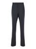 Grey Pinstripe Pants With Concealed Closure In Wool Man