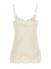 'coco' White Camie Top With Tonal Lace Trim In Silk Woman