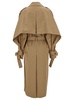 Beige Doublebreasted Trench Coat With Matching Belt In Stretch Cotton Woman