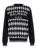 Diamond Jacquard Crewneck Sweater Black