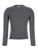 Grey Crewneck Sweater With Logo Patch On The Rear In Wool Blend Woman