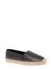 Black Espadrilles With Logo In Leather Woman