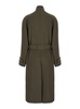 Green Double-breasted Coat With Removable Belt And Wraparound Design In Wool Blend Woman