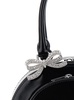 Black Mini Handbag with Bows in Patent Leather Woman