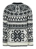 'bess' White And Black Sweater With With Intarsia Knit Anc V-neck In Wool And Alpaca Blend Woman