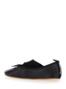 'gianna' Black Ballet Flats With Elastic Bands In Leather Woman