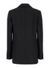 Black Single-breasted Jacket With Notched Revers In Wool Blend Woman