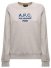 Grey Tina Sweatshirt In Fleece Cotton With Logo Embroidery To The Chest A.P.C. Woman