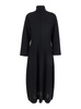 'Diomede' Long Black Dress With High Neck In Wool Blend Woman in Black