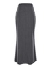 'Indo' Grey Long Skirt With Front Slit In Wool Blend Woman in Grey