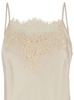 'Chantal' Mini White Dress With Tonal Lace Trim In Silk Woman in Beige