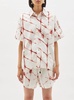 printed boxy short sleeve shirt in redwood-print