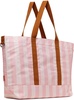 Pink & Off-White Striped Tote