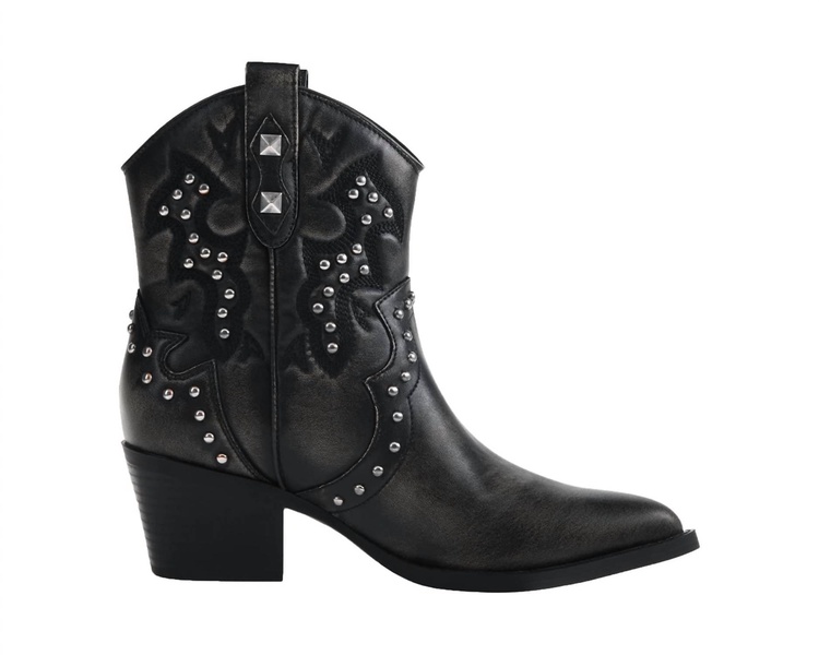 nowhere western bootie in black