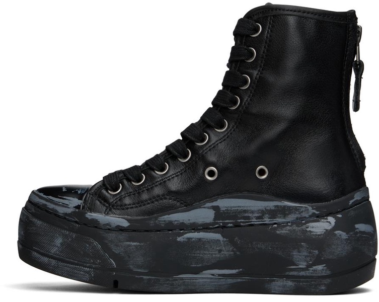 Black Tall Leather Kurt Sneakers