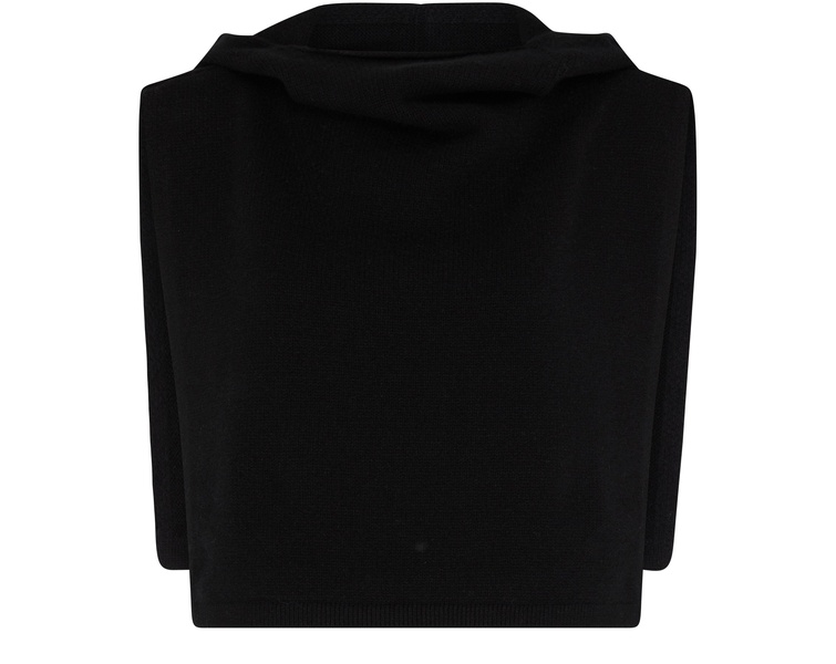 Wool cashmere hoodie bib