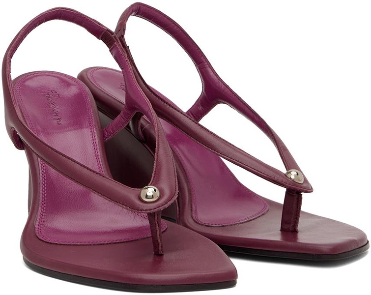 Burgundy Valentina Wedge Heeled Sandals