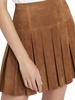 EMILIE PLEATED SUEDE MINI SKIRT