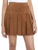 EMILIE PLEATED SUEDE MINI SKIRT