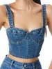 JEANNA DENIM BUSTIER CROP TOP