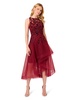 Adrianna Papell Women's Halter Velvet Tulle Dress