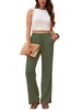 Beautiful Nomad Women's Linen High Waisted Straight Pants Casual Flowy Wide Leg Drawstring Trousers with Pockets