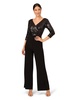 Adrianna Papell Womens Sequin Faux Wrap Jumpsuit