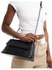 Object leather shoulder bag in black