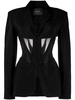 Mugler Viscose Blend Single Breasted Jacket