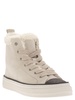 Brunello Cucinelli Suede Trainers With Shearling Lining And Jewelled Toe Cap