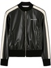 Palm Angels Logo Leather Effetc Track Bomber Jacket