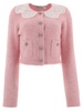 Fluffy Cardigan Knitwear Pink