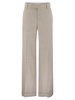 Brunello Cucinelli Flared Loose Fitting Trousers In Sparkling Linen Twill With Necklace