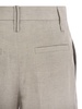 Brunello Cucinelli Flared Loose Fitting Trousers In Sparkling Linen Twill With Necklace