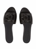 DG Millenials calf leather sandals with cut-out logo