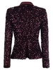 Elisabetta Franchi Double Breasted Jacket In Chenille Embroidered With Sequins