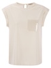 Peserico Top In Precious Silk Crepe De Chine With Watery Embroidery