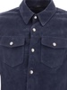 Suede Jacket With Flap Pockets Jackets Blue