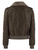 Brunello Cucinelli Leather Bomber Jacket And Shearling Collar