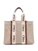 Chloè Woody Large Canvas And Leather Tote Bag