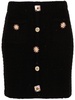 Self Portrait Black Jewel Button Knit Mini Skirt