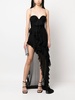 Alessandra Rich Ruffles Detail Silk Georgette Evening Dress