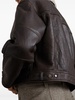 Brunello Cucinelli Leather Biker Jacket With Shearling Collar