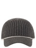 Brunello Cucinelli Ribbed Virgin Wool, Cashmere And Silk Knit Baseball Cap With Jewel