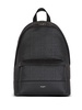 Black Grained Leather Backpack With Monogram