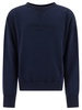 MAISON MARGIELA Navy Blue Embroidered Logo Cotton Sweatshirt for Men