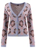 Etro Floral-Jacquard V-Neck Button-Up Cardigan