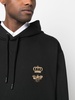 Dolce & Gabbana Cotton Hoodie With Bee And Crown Logo