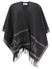 Max Mara Jacquard Logo Decorated Wool Poncho