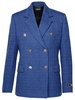 Versace Blue Cotton Blend Blazer Woman